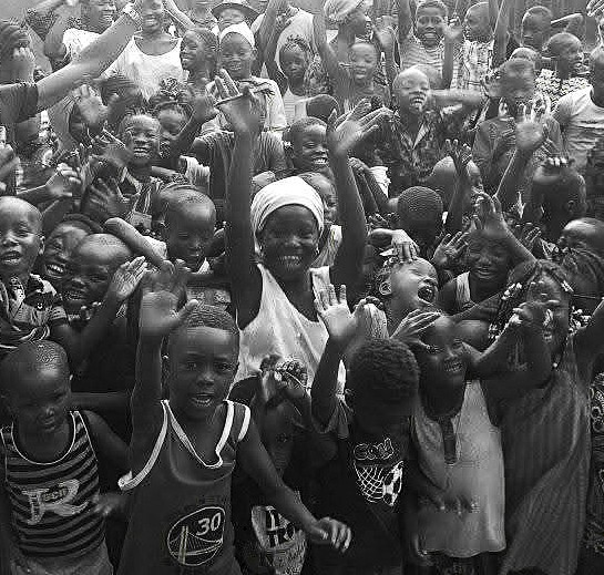 Children smiling and playing